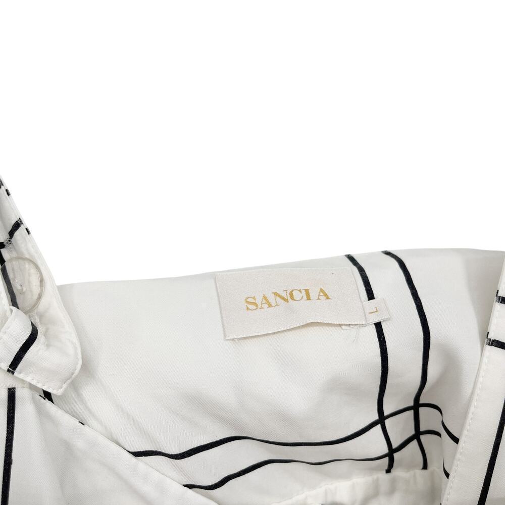 Anthropologie Sancia Valou Jumpsuit in White Windowpane Large - Picture 9 of 12